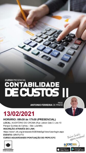 Sábado do Conhecimento Contábil – Inscreva-se na segunda parte do curso Contabilidade de Custos