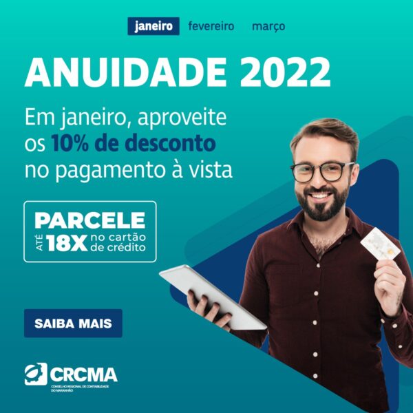 ANUIDADE CRCMA 2022 COM DESCONTO