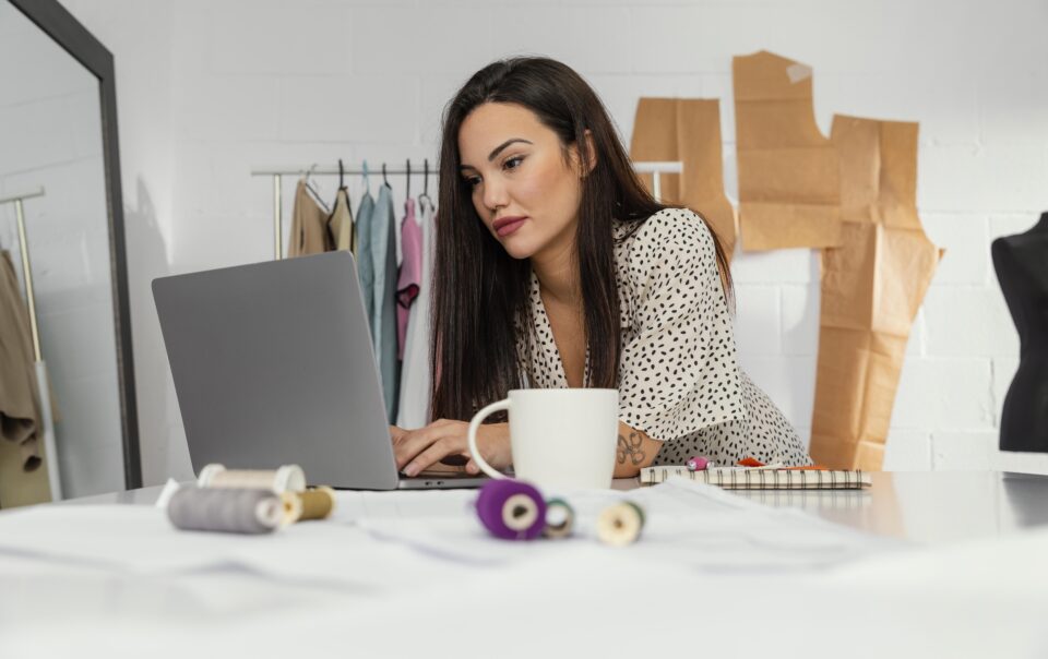 female designer working in her workshop