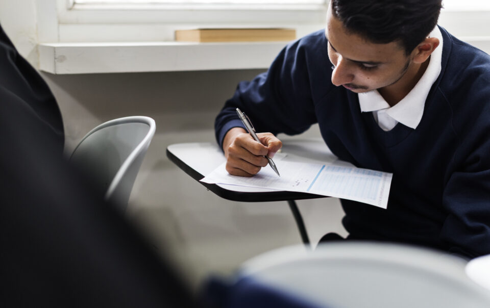 young muslim student class