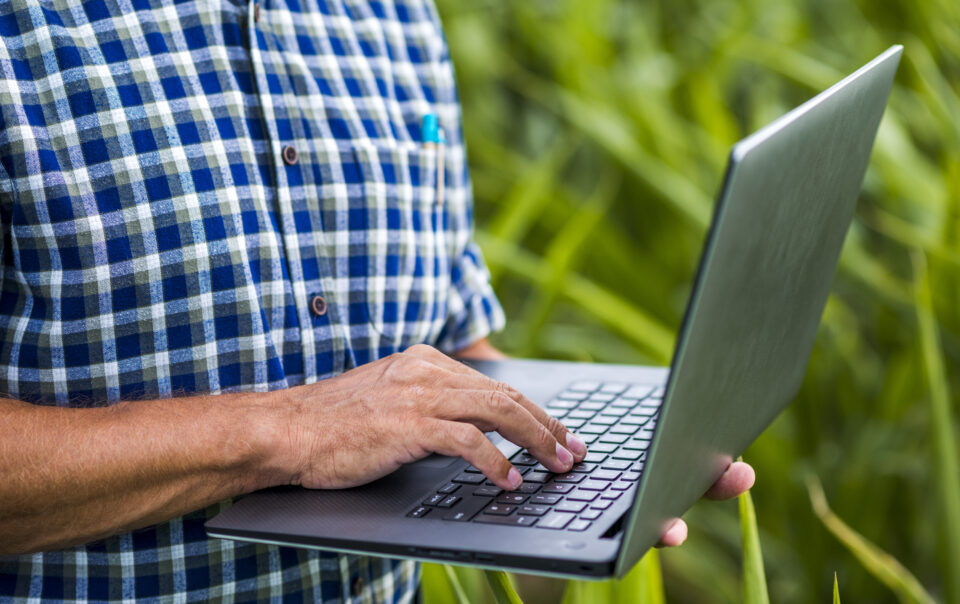 close up man with laptop