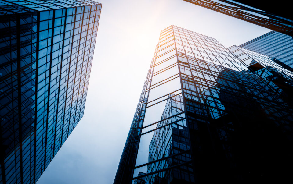 low angle view skyscrapers