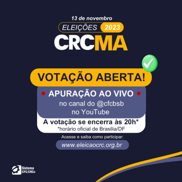 #EleiçõesCRCMA2023: não deixe de exercer o seu direito de votar